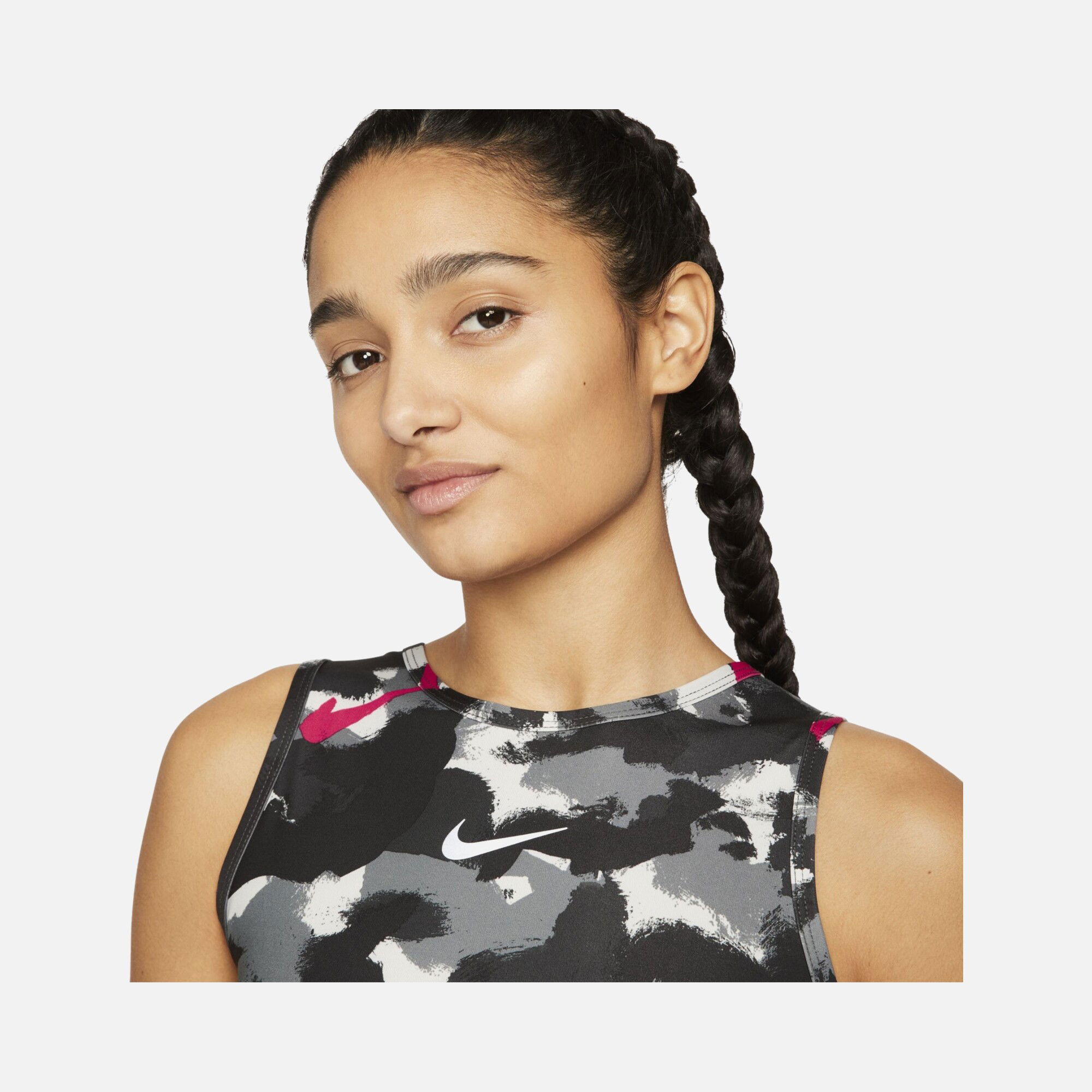 Nike Dri-Fit Essential Printed Cropped Running Kadın Atlet