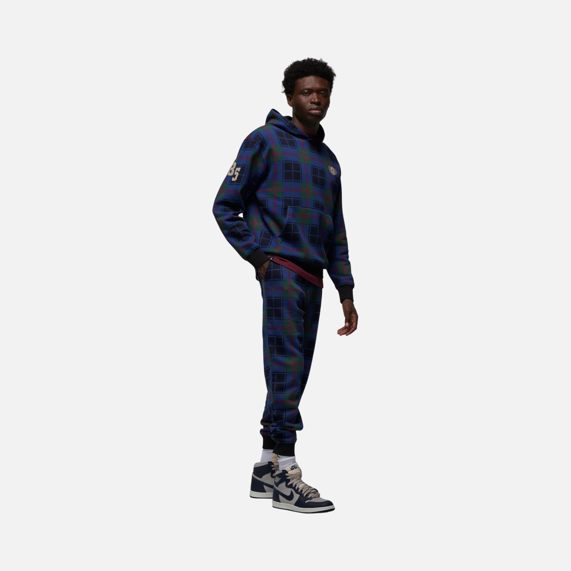 Nike Jordan Essential Flight Artist Series Plaid Fleece Crew Erkek Sweatshirt