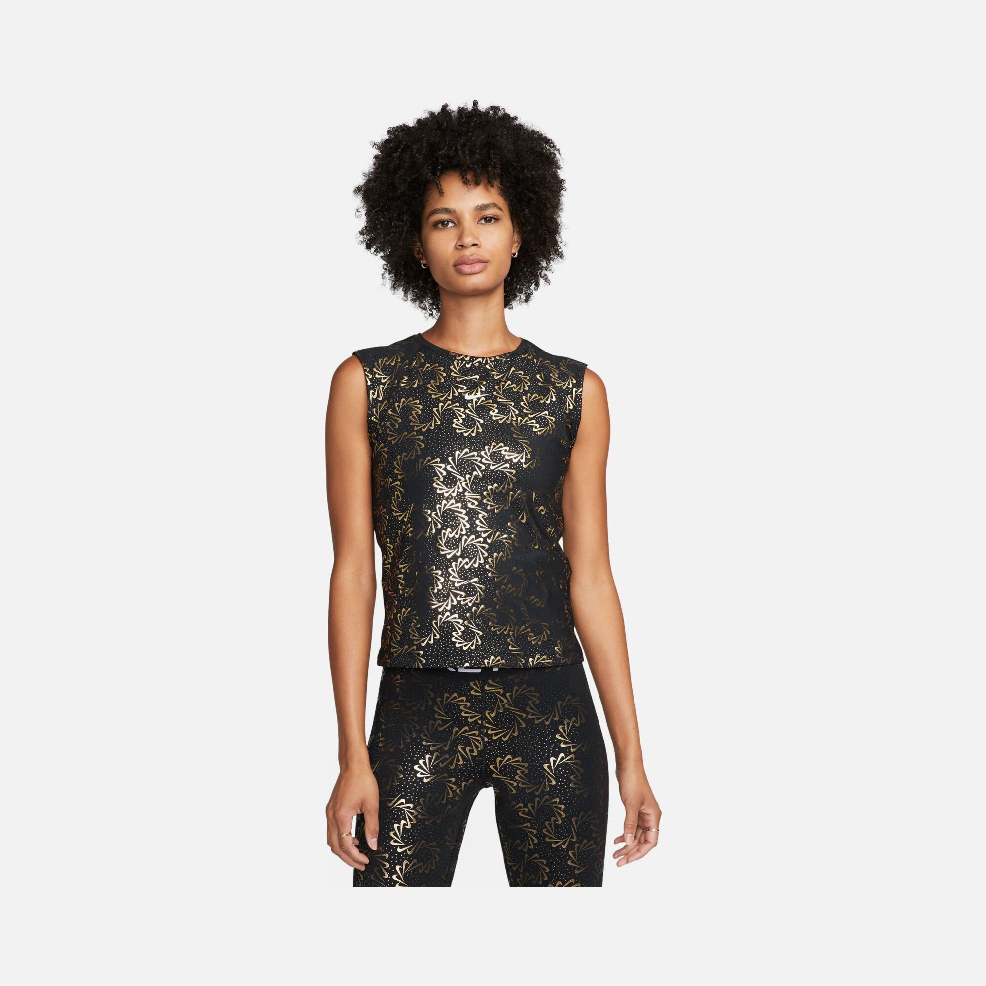 Nike Pro Dri-Fit Sparkle Swoosh Graphics Sleeveless Kadın Tişört