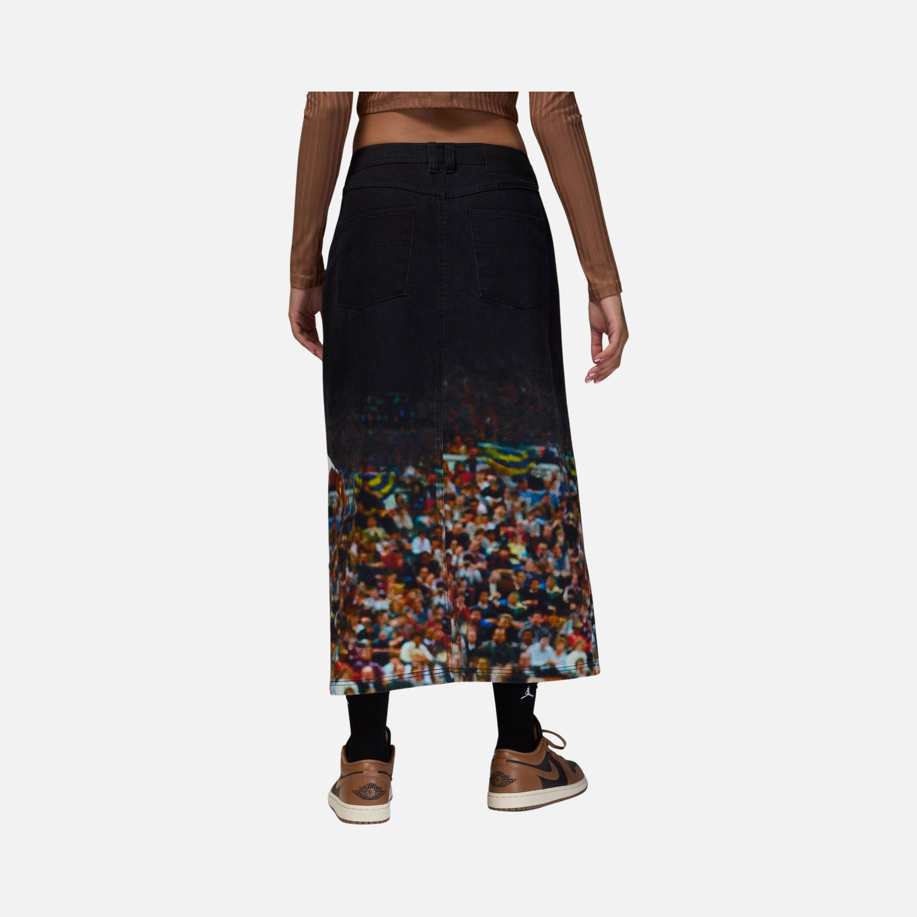 Nike Air Jordan All Over Printed Unlined Full Snaps Long Kadın Etek