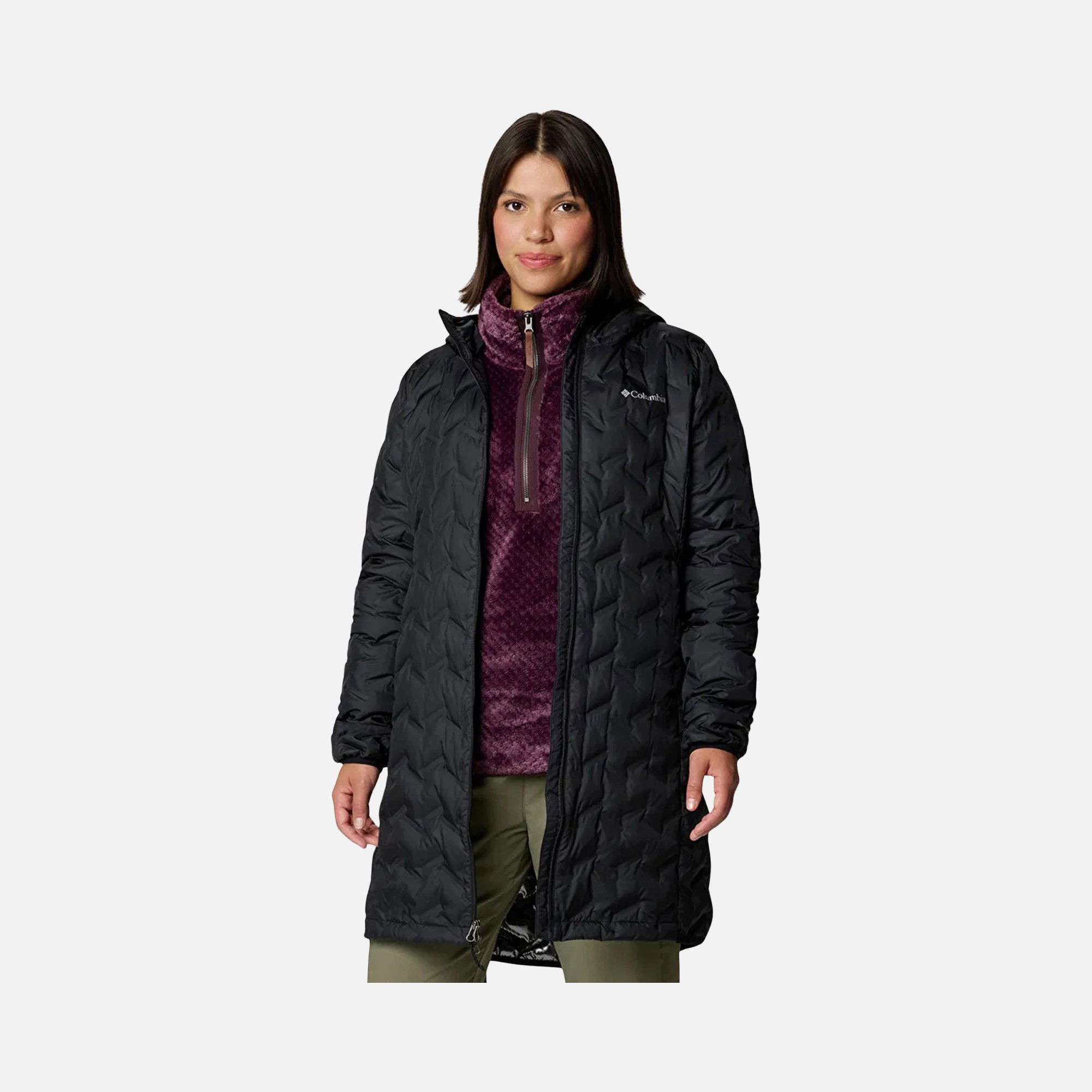 Columbia Omni-Heat Reflective Delta Ridge II Long Down Full-Zip Hoodie Kadın Mont