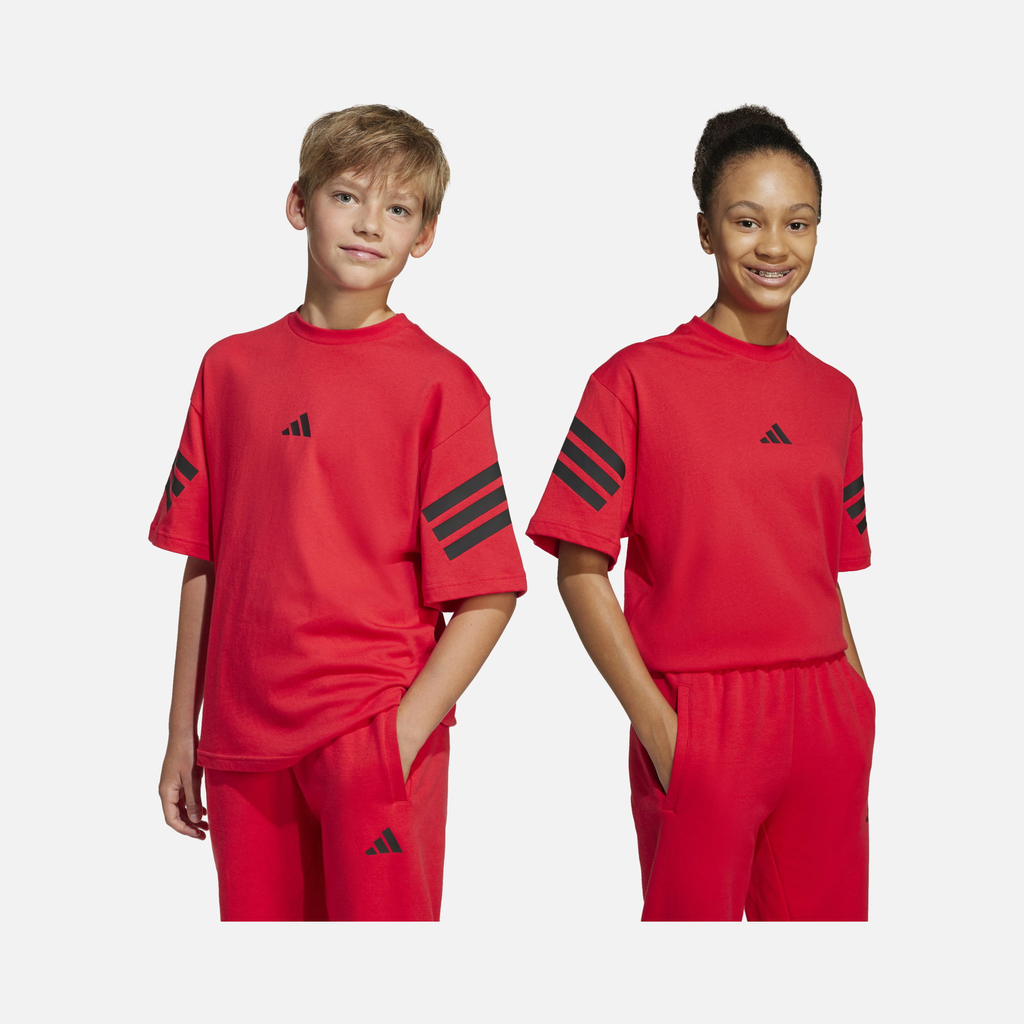 adidas Sportswear Future Icons 3-Stripes & 3-Bar Logo Detail Short-Sleeve Çocuk Tişört