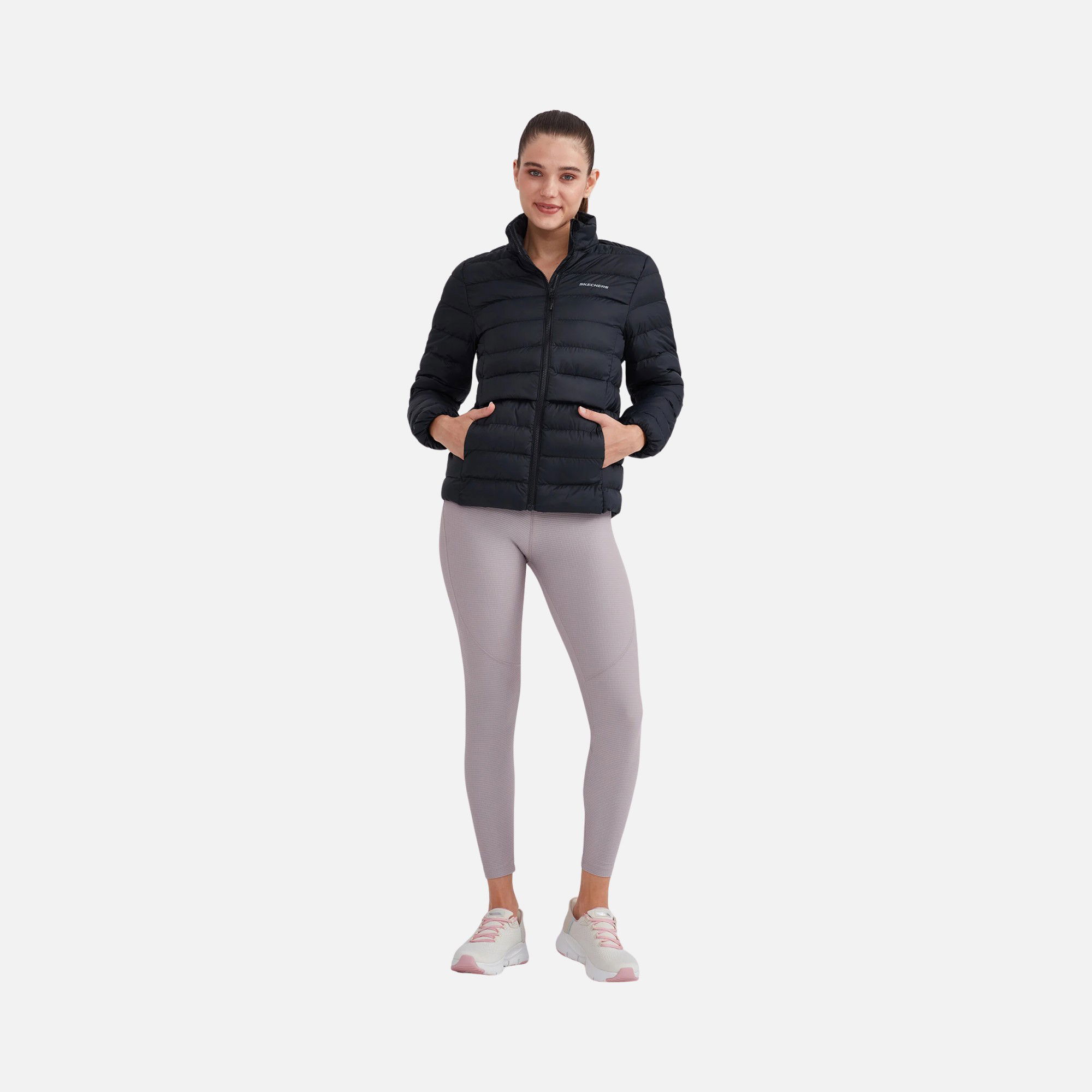 Skechers Outerwear Pop Up Detailed Padded Full-Zip Kadın Mont