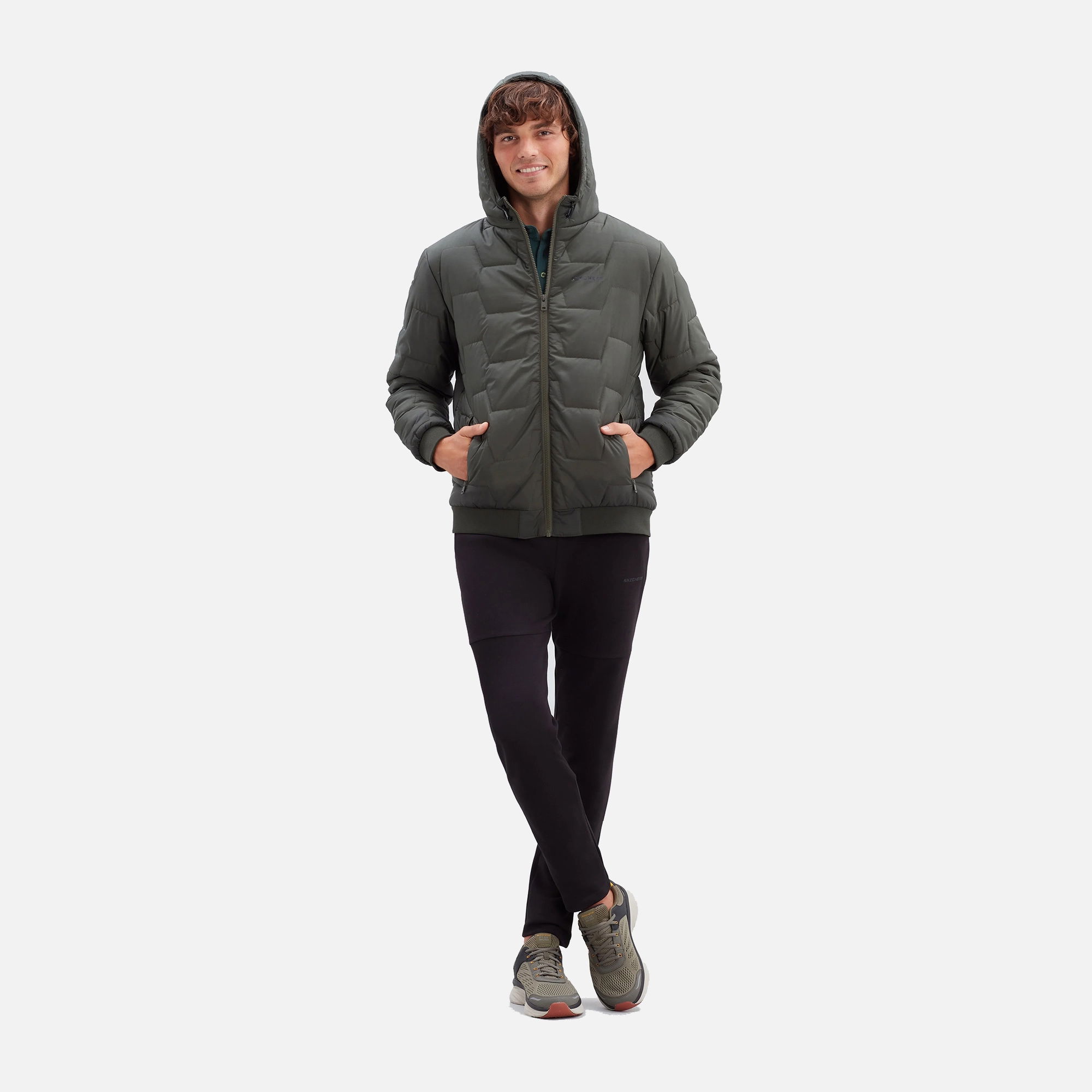 Skechers Outerwear Padded Full-Zip Hoodie Erkek Mont