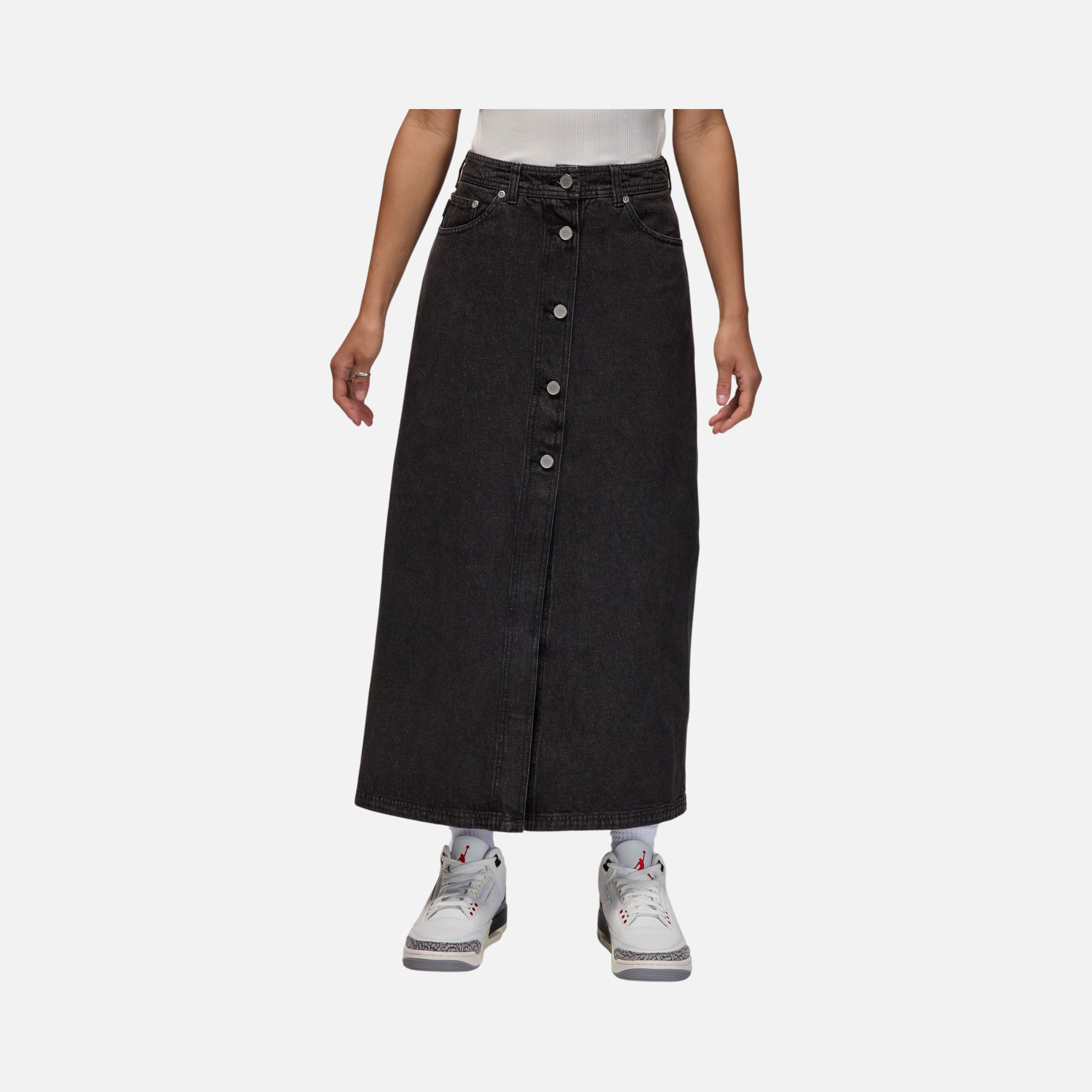 Nike Air Jordan Denim Long & Slit Buttoned Kadın Etek