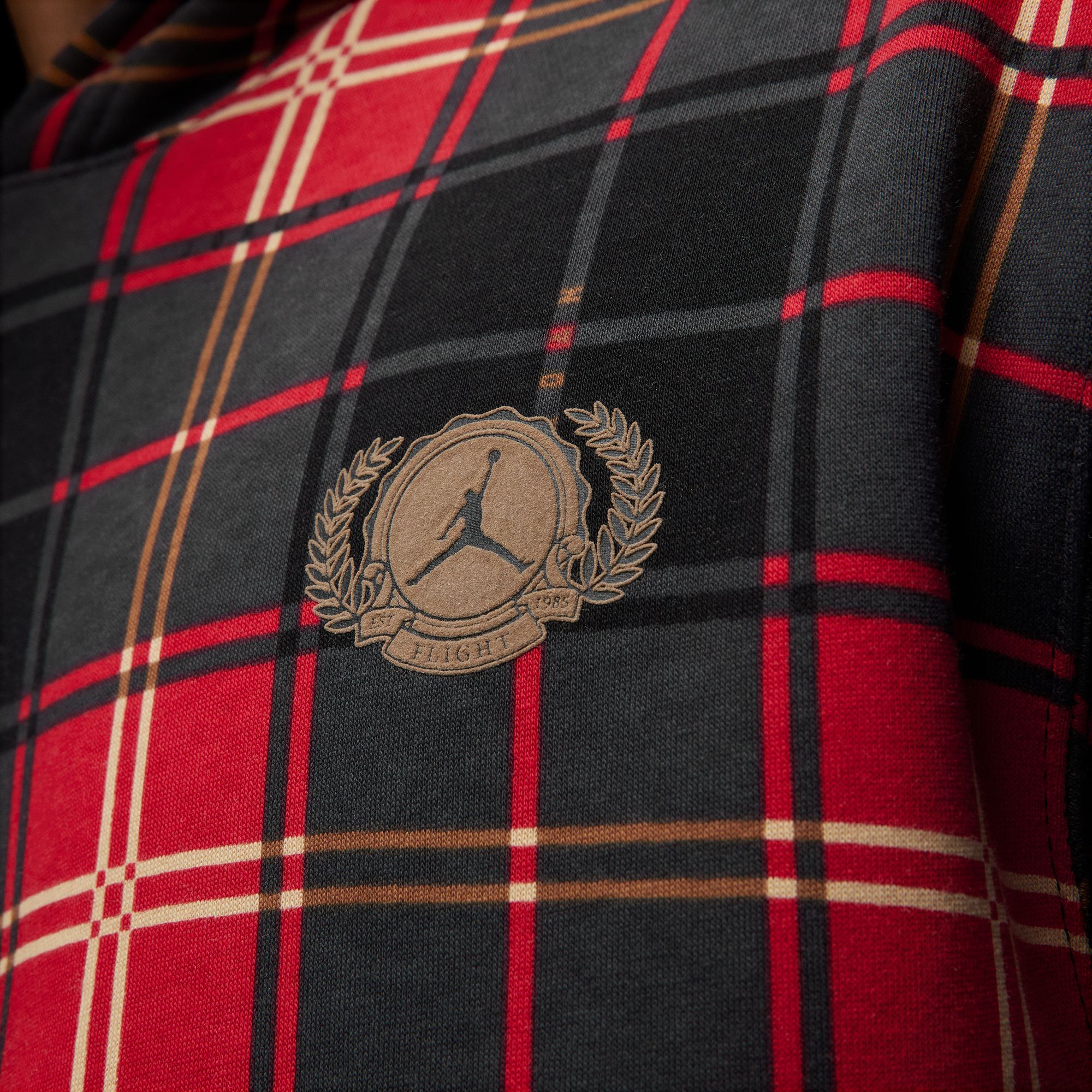 Nike Jordan Essential Flight Artist Series Plaid Fleece Crew Erkek Sweatshirt