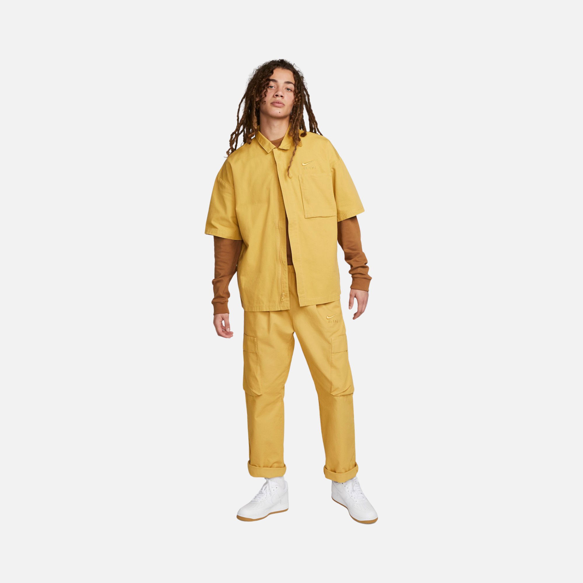 Nike Sportswear Air Woven Over Full-Zip Short-Sleeve Erkek Gömlek