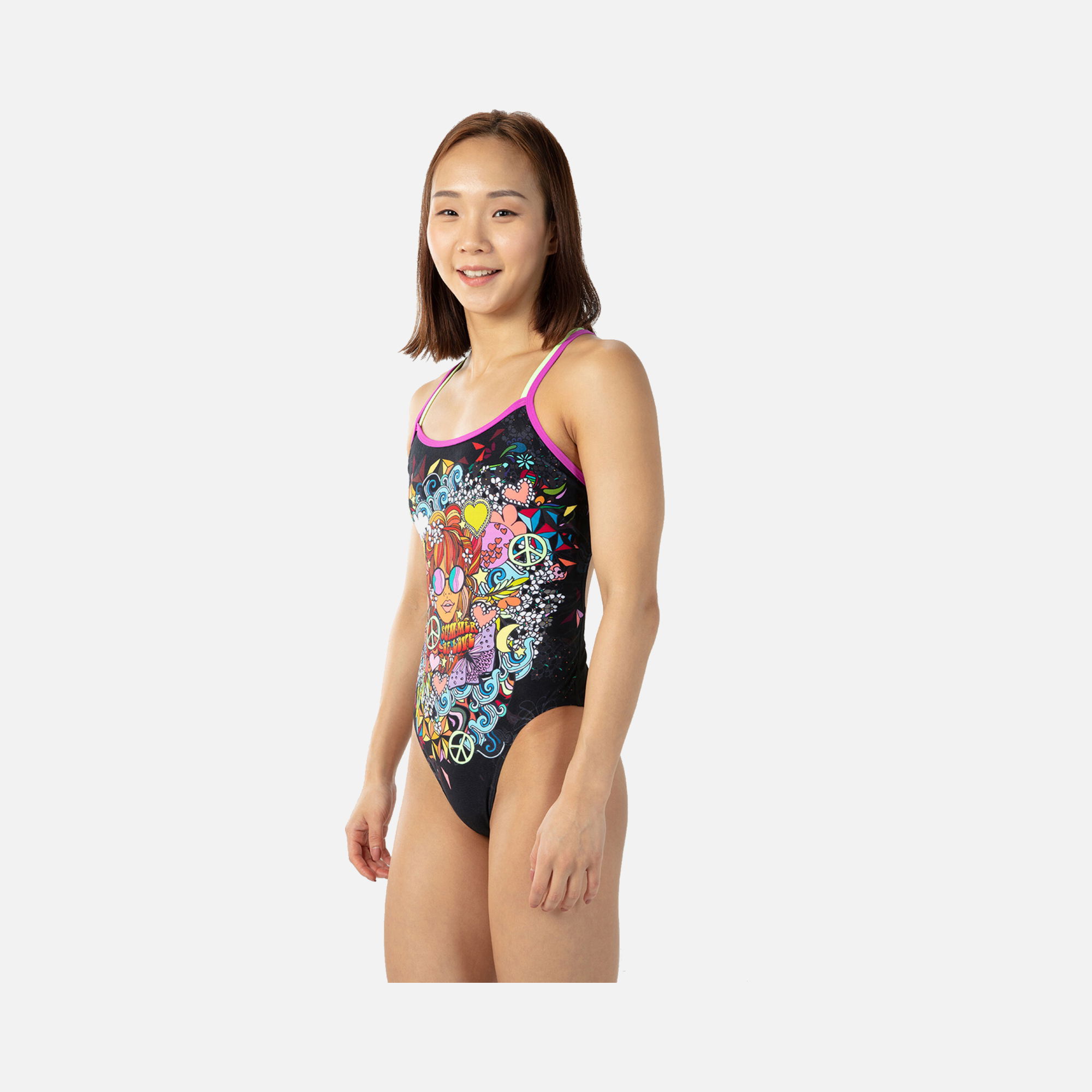 Speedo Hippy Chick Dreams Placement Double Crossback Kadın Yüzücü Mayo