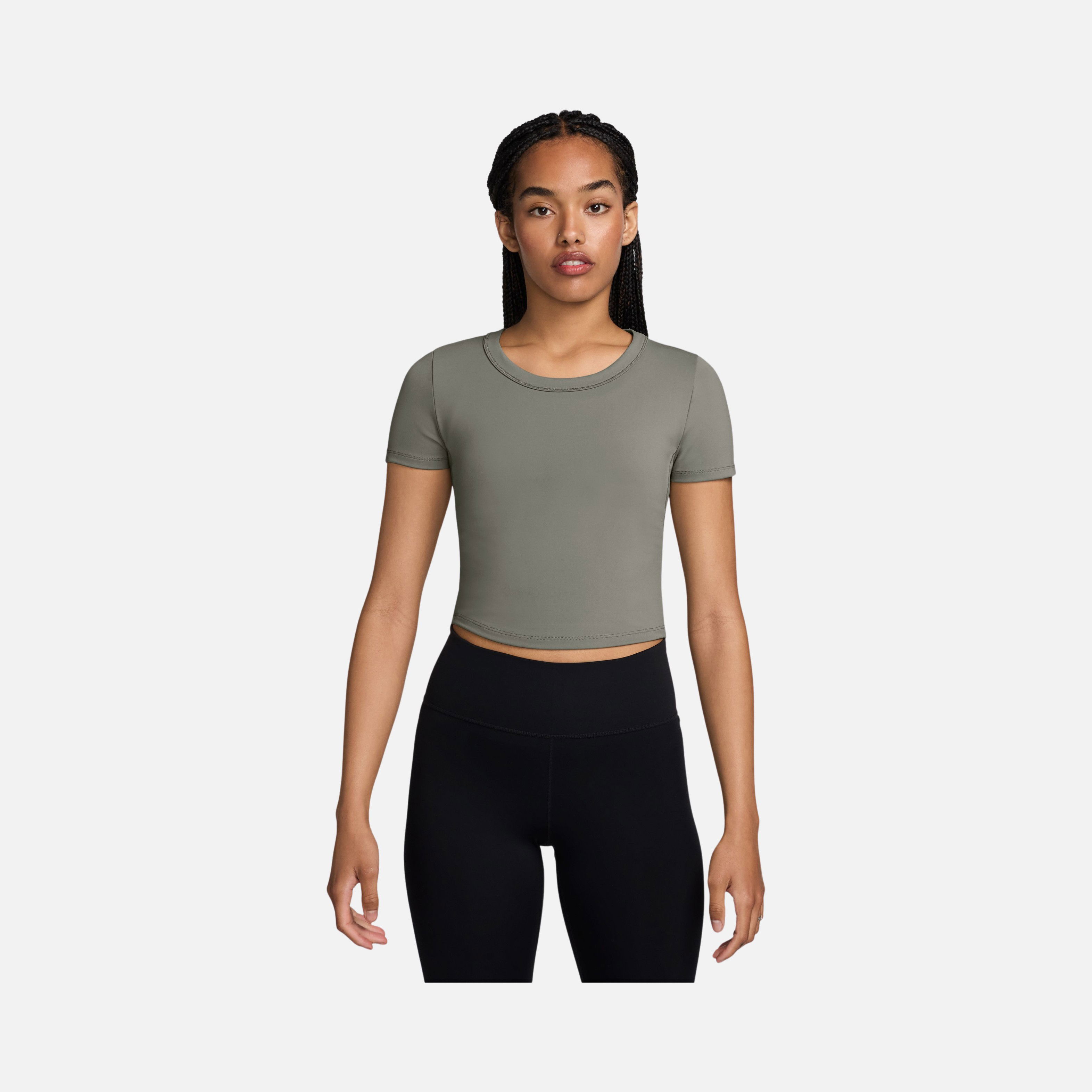 Nike One Fitted Dri-Fit Cropped Training Short-Sleeve Kadın Tişört