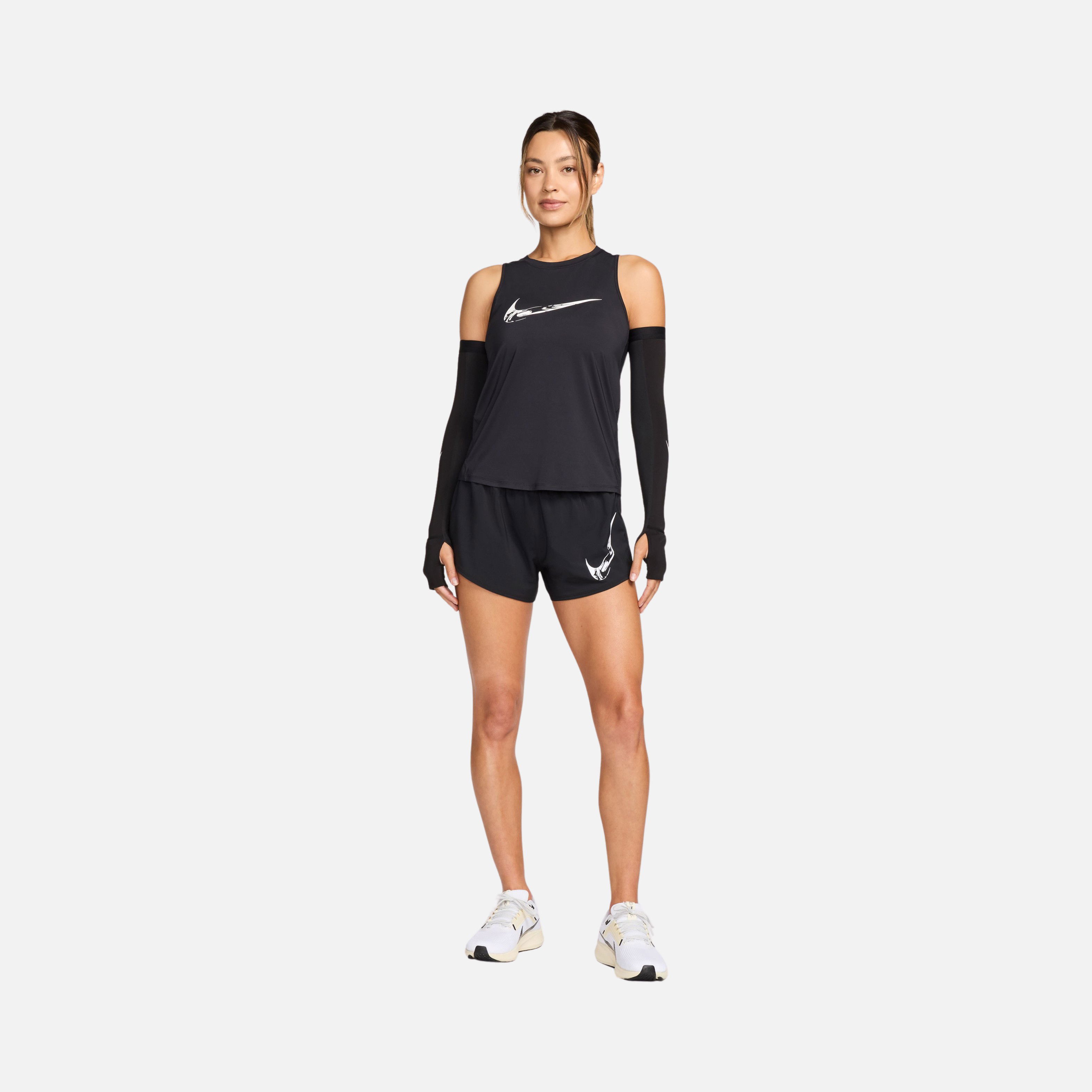 Nike One Dri-Fit Swoosh Graphic Mid-Rise Brief-Lined Running Kadın Şort