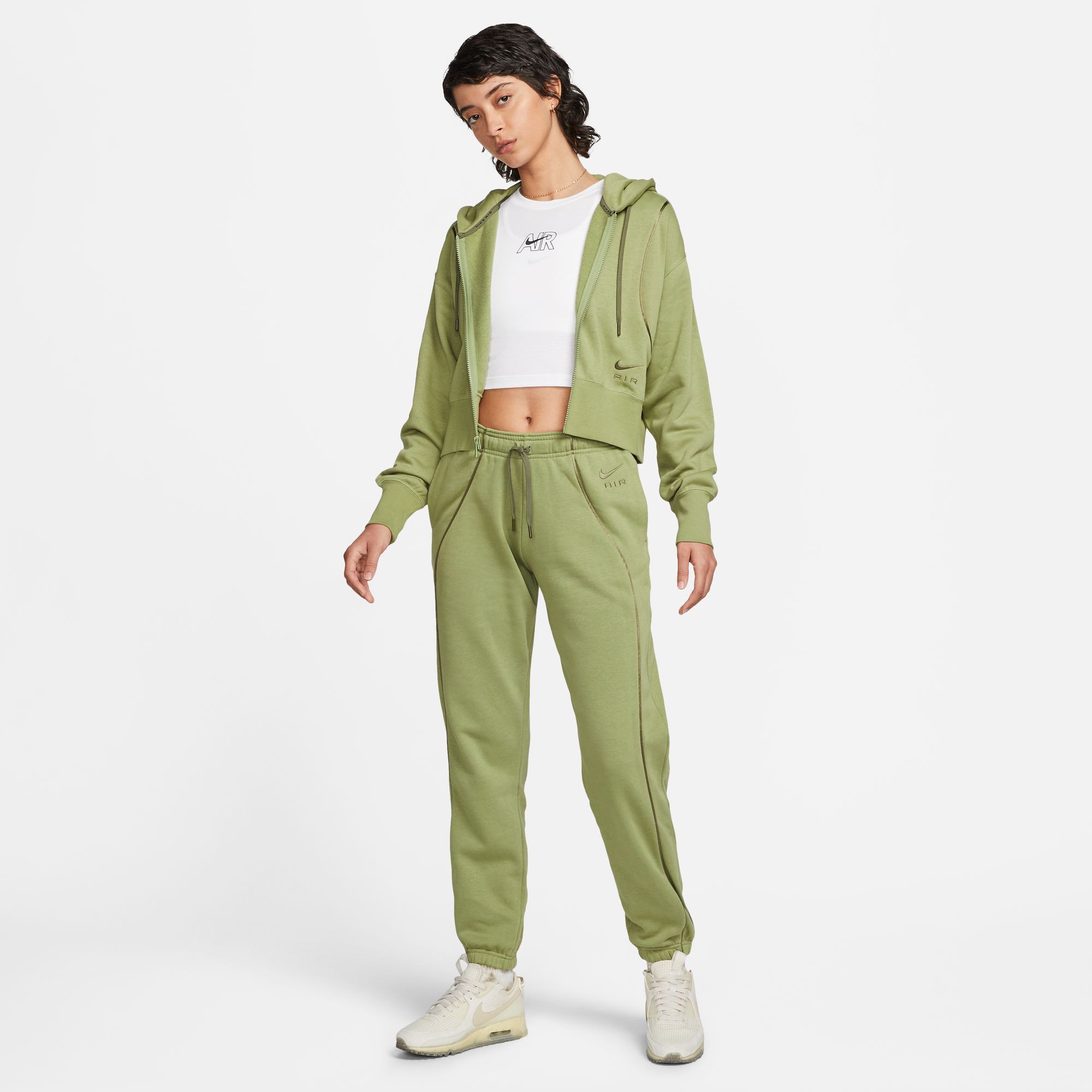 Nike Sportswear Air Fleece Cropped  Full-Zip Hoodie Kadın Sweatshirt
