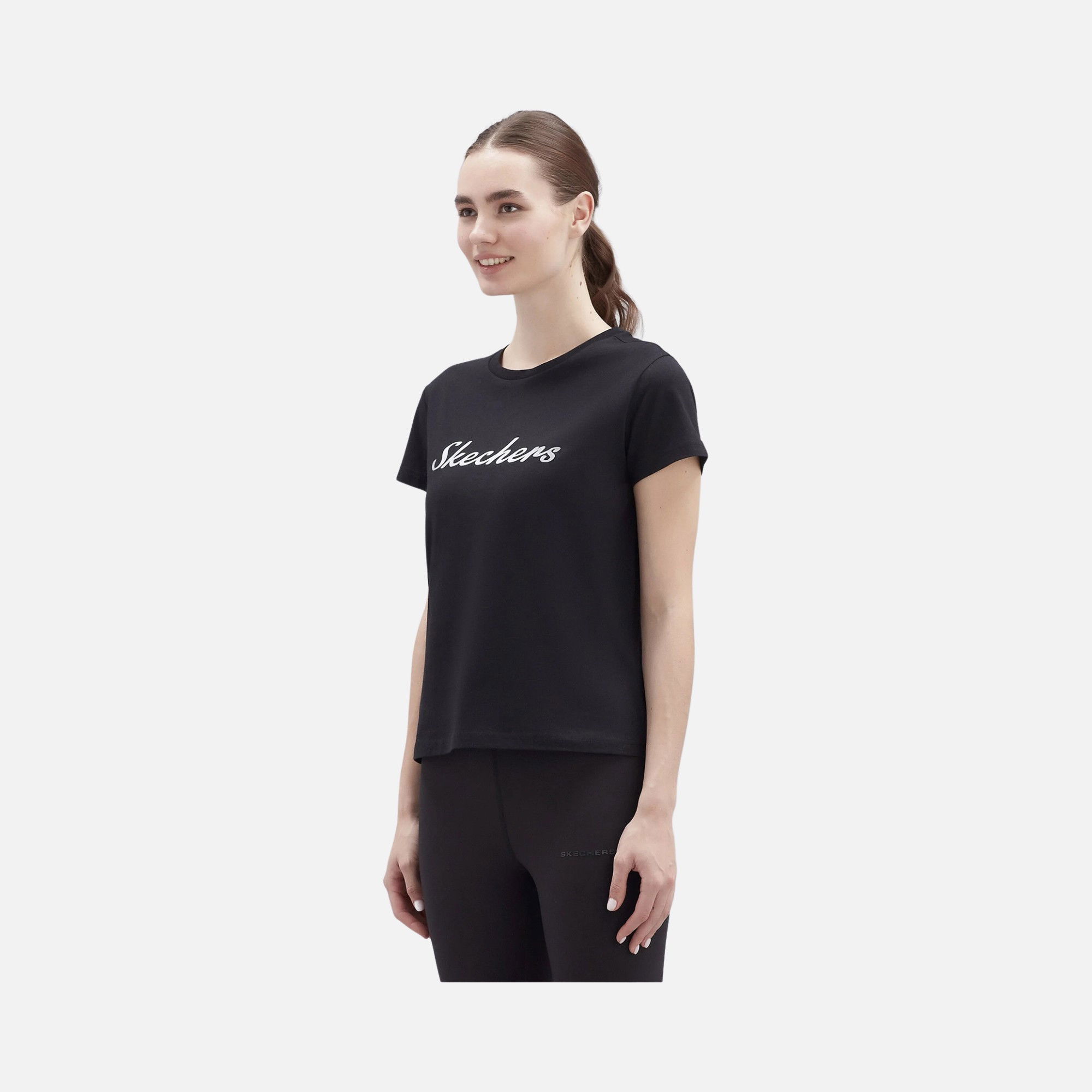 Skechers Sportswear Graphic Shiny Logo Short-Sleeve Kadın Tişört