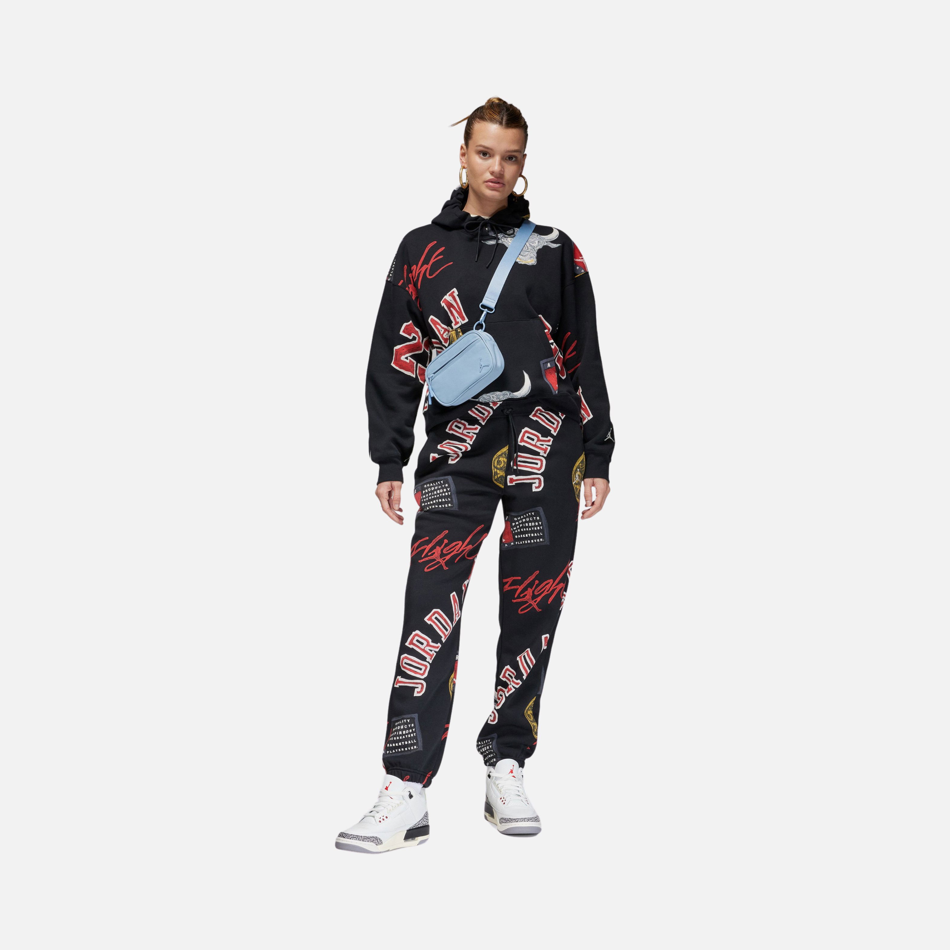 Nike Jordan Brooklyn All-Over Print Fleece Hoodie Kadın Sweatshirt
