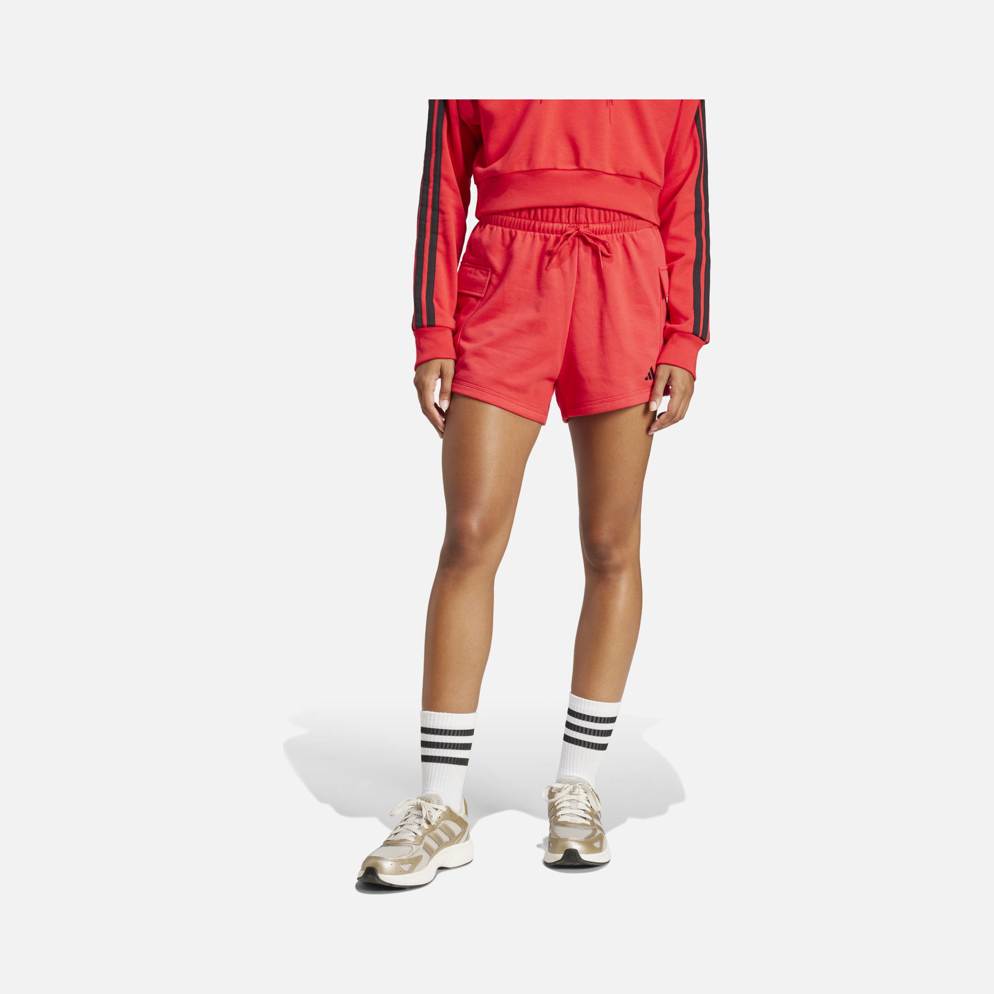 adidas Sportswear Essentials Small Logo French Terry Cargo High Waist Loose Cut Kadın Şort