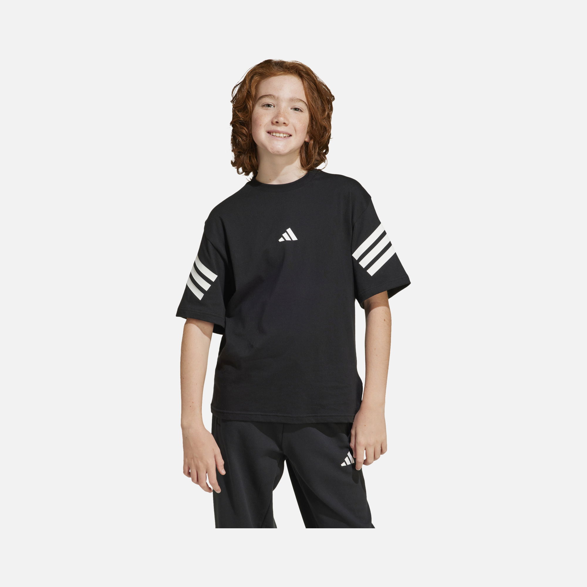 adidas Sportswear Future Icons 3-Stripes & 3-Bar Logo Detail Short-Sleeve Çocuk Tişört