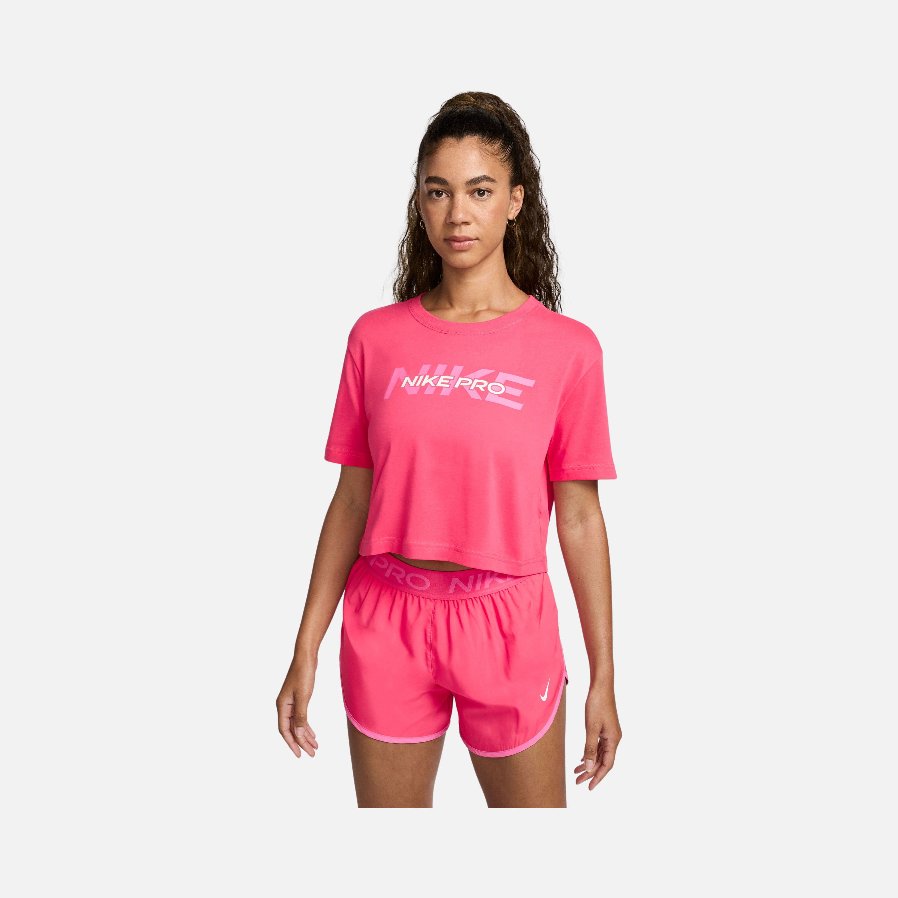 Nike Pro Graphic Cropped Training Short-Sleeve Kadın Tişört
