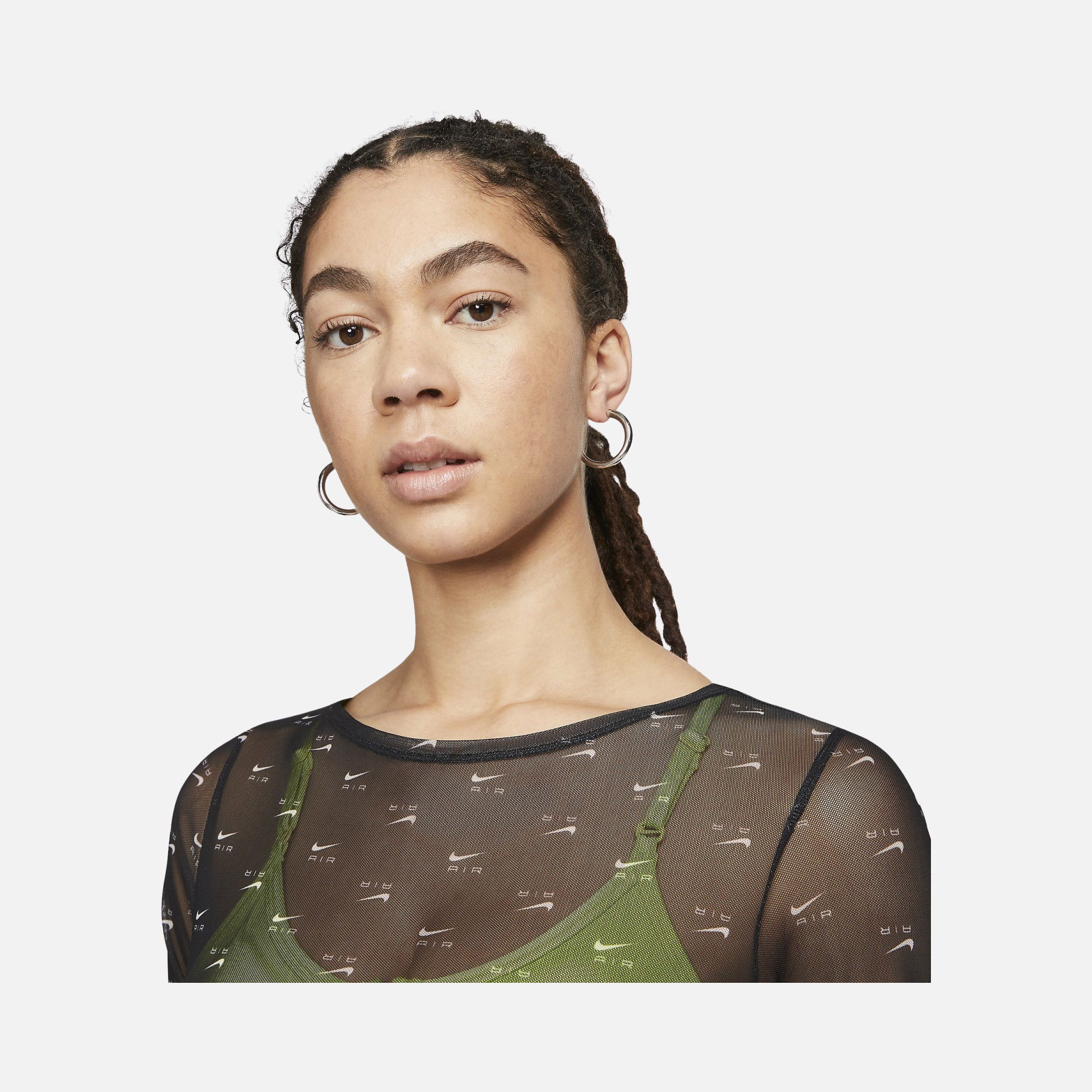 Nike Sportswear Air Printed Mesh Long-Sleeve Kadın Elbise