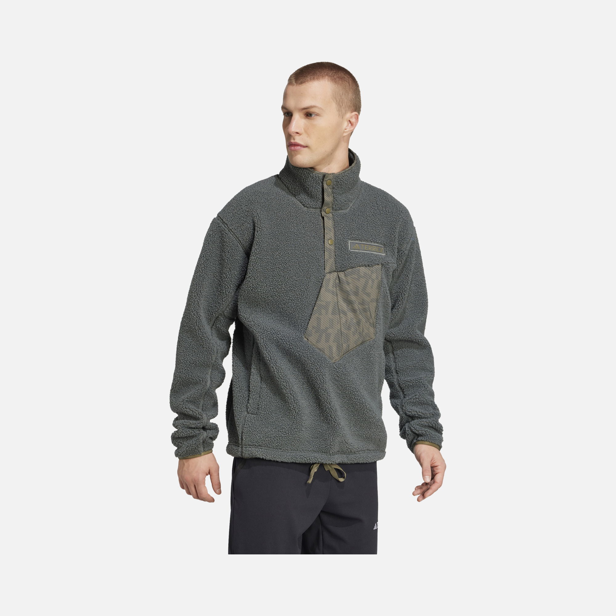 adidas Terrex XPL Faux Fur & Ripstop Fabric Details Pile Snap Hiking Erkek Sweatshirt