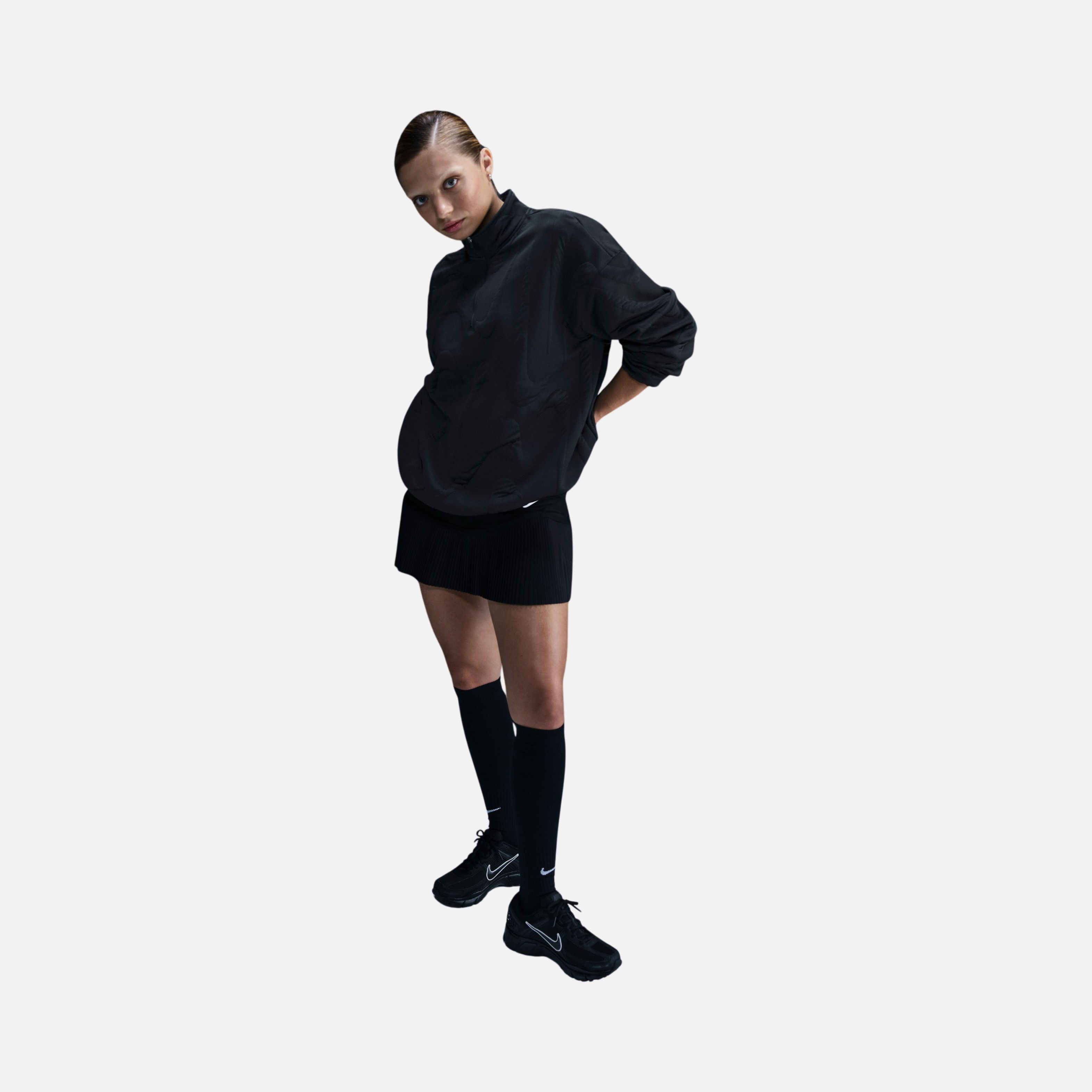Nike Sportswear Collection Oversized Cosy 1/4-Zip Logo Jersey Lined Kadın Sweatshirt