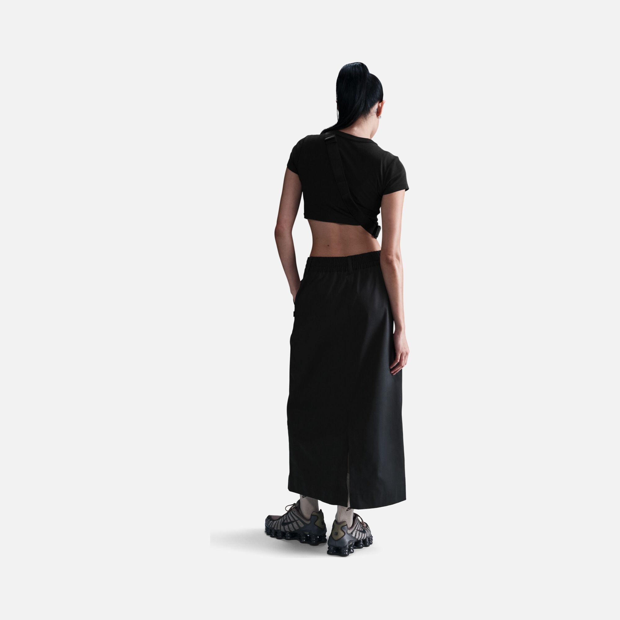 Nike Sportswear Collection Twill Ribbed Fabric Slit Long Kadın Etek