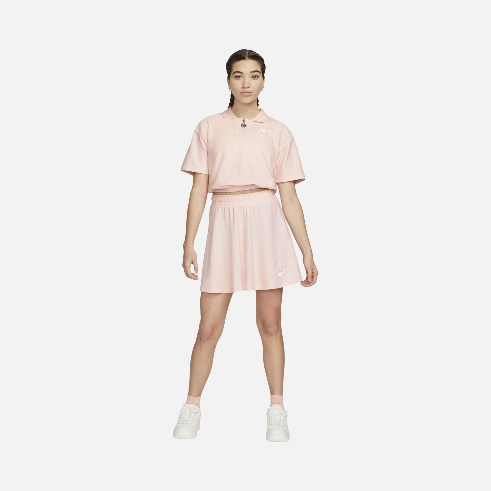 Nike Sportswear Air Pique Polo Cropped Half-Zip Short-Sleeve Kadın Tişört