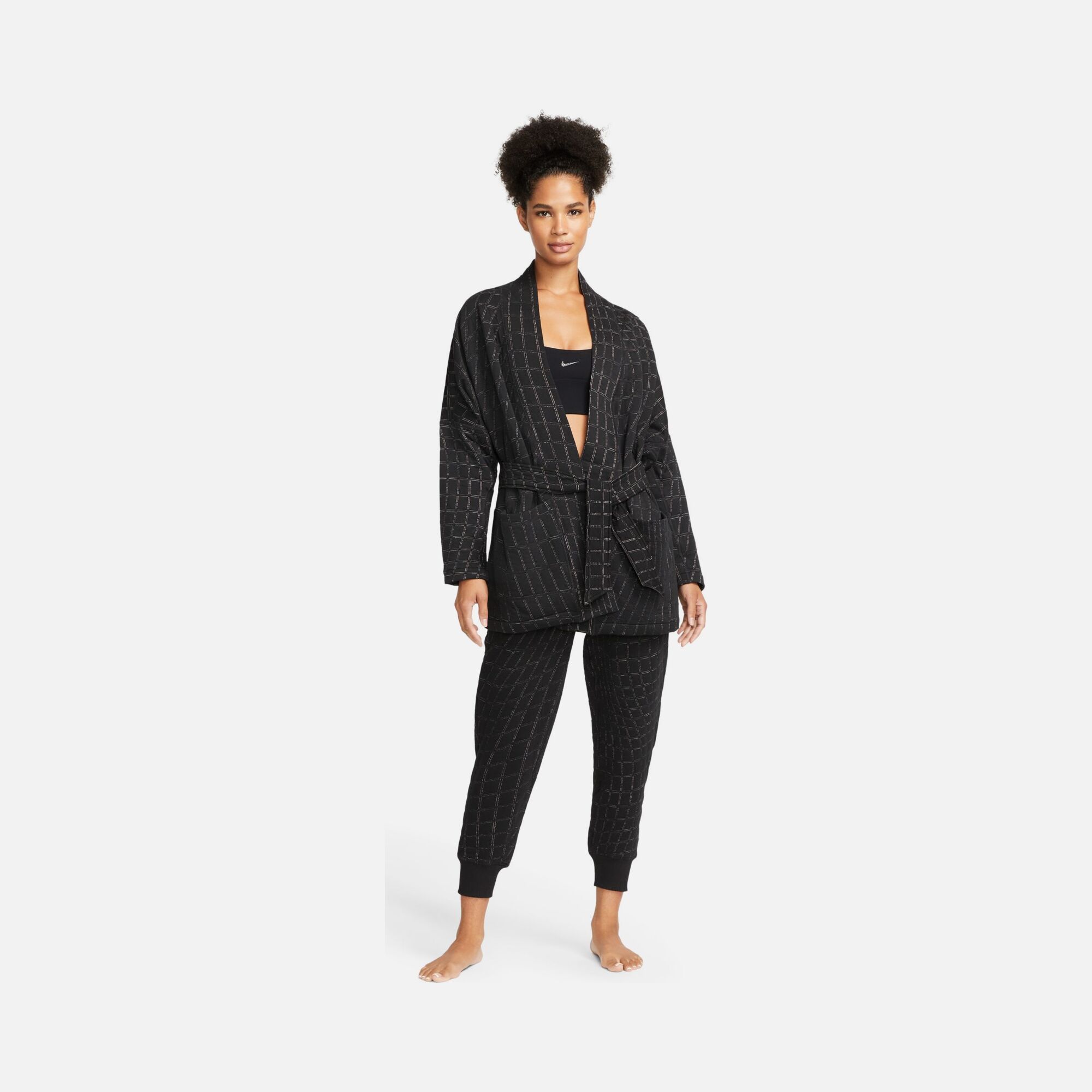 Nike Yoga Therma-Fit Luxe Cozy Fleece Wrap Jacquard Belted Kadın Ceket
