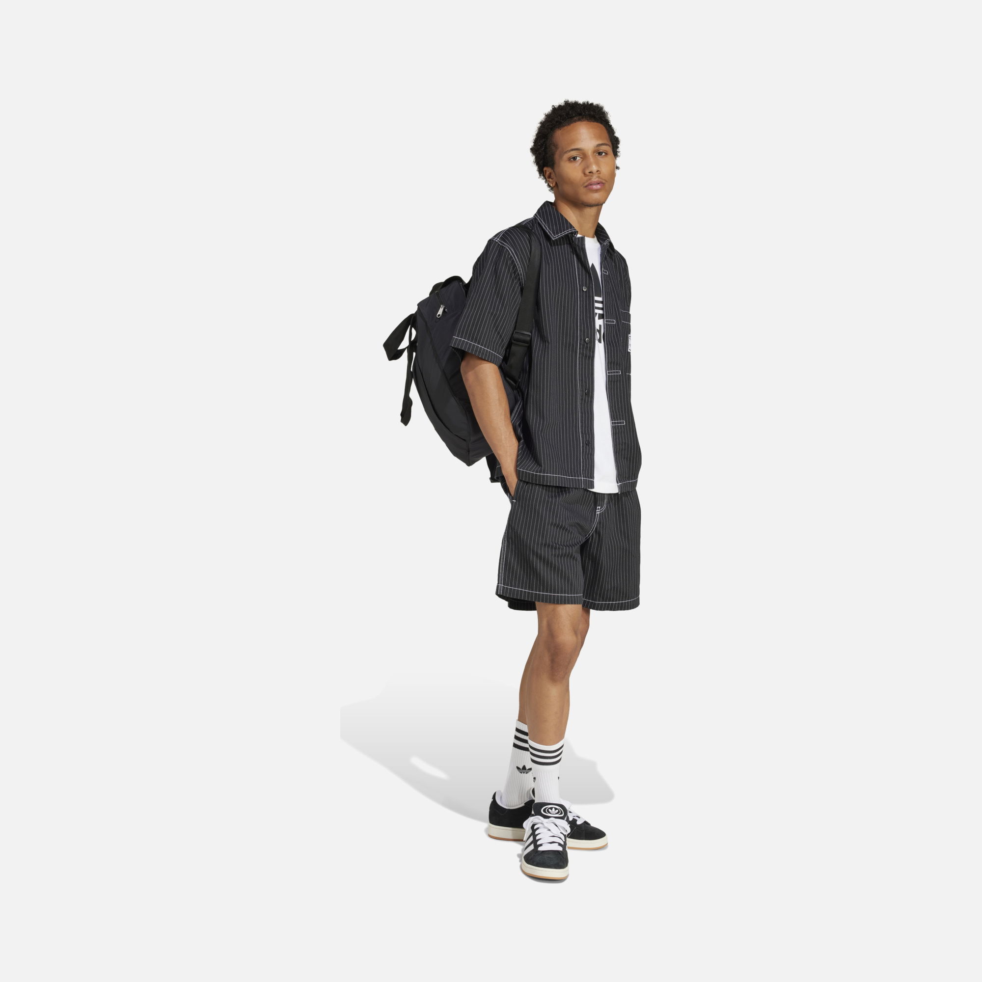 adidas Originals Wabash Dot Print Loose Cut Full-Buttoned Short-Sleeve Erkek Gömlek