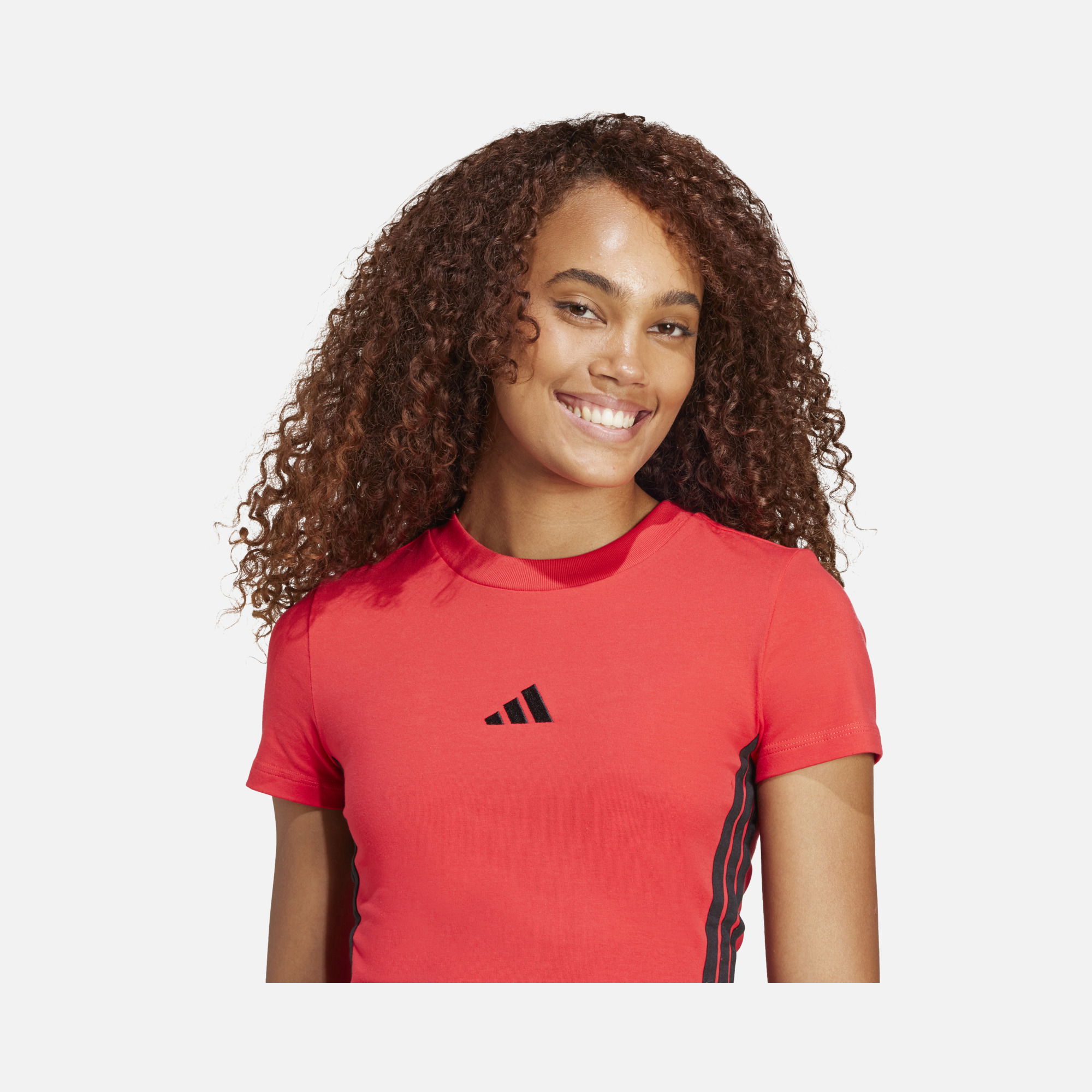 adidas Sportswear Essentials 3-Stripes Slim-Fit Short-Sleeve Kadın Tişört