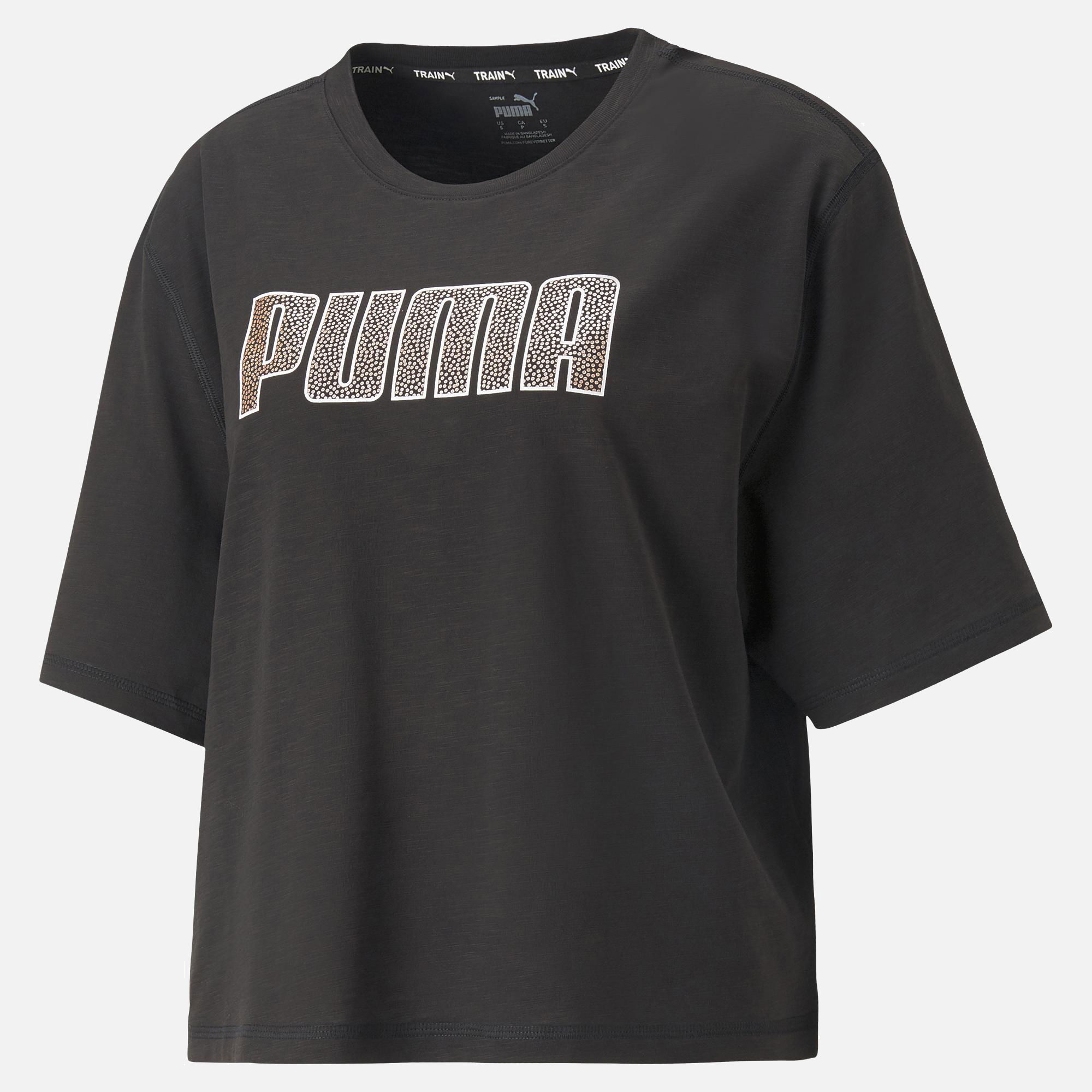 Puma Womens Graphic Boxy Crop Short-Sleeve Kadın Tişört